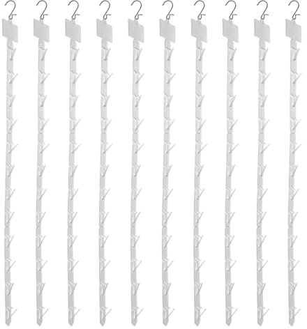 Pantalla colgante, 10 piezas de bocadillos de bocadillo multifuncional PP 12 estaciones de mercancías colgantes para la exhibición de mercancías para el comercio minorista, panel de muro de cuadrícul