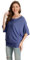 FULIER Boat Neck Batwing Short Sleeve Jumper Loose Knitted Summer Sweater Blouses for Women One Size (Navy)