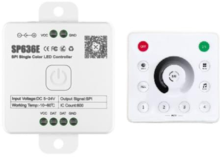 Sirxlevcy AND-SP636E SPI DC5-24v Monochrom-Controller mit AND-RC1 Fernbedienungsunterstützung 2.4G Touch-Fernbedienung