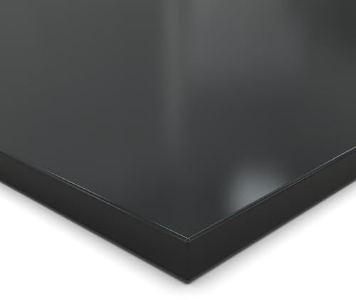 Panneau de particules de 25 mm, découpe noire de signalisation, revêtement en résine mélaminée, longueur jusqu'à 200 cm, panneaux décoratifs avec bande de 2 mm, choix : 60 x 60 cm (bord ABS complet)