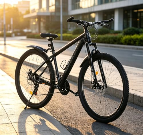 LSBIKE 26 Inch Mountain Bike 21 Speed Bicycle Mens Women Lightweight for Adult Black