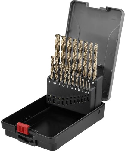 TOOLCRAFT TO-9913155 HSSE-Co 5 Metall-Spiralbohrer-Set 19teilig DIN 338 Zylinderschaft 1 Set