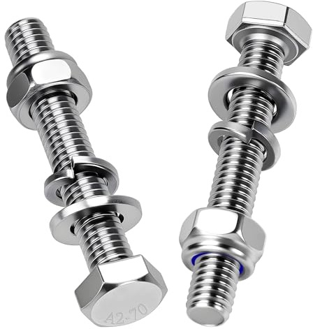 Mbsomnus M10 Sechskantschraube und Muttern Set 10 Stk Edelstahlschrauben