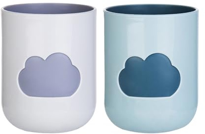 Zahnputzbecher, 2 Stücke, Blau und lila