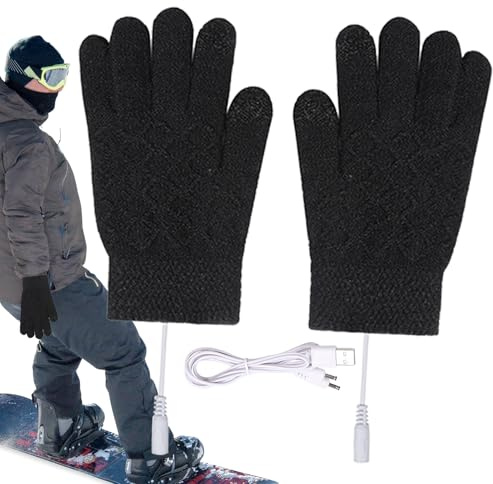 Yulokdwi Heating Gloves for Women Touchscreen USB Electric Mittens | Warming Gloves for Football Camping Men Kids Running Work Motorcycle Women