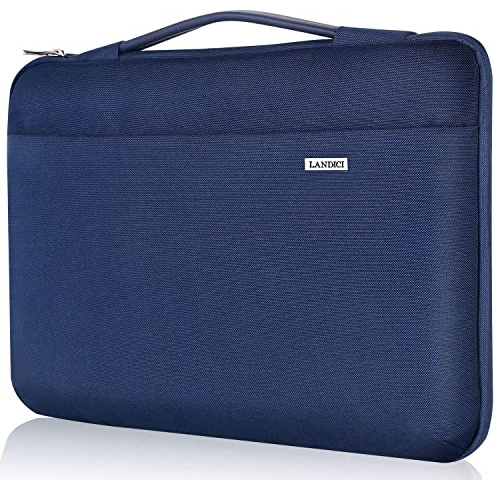 LANDICI 14 15 Inch Laptop Sleeve Protective Case with Handle and Pockets | 360°Protective Waterproof Computer Cover Bag for MacBook Air M2/M3 15, MacBook Pro 14/15, HP Chromebook 14, 14 Inch Notebook