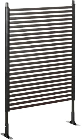 Outsunny Garden Fence with 2 Standing Ways for Hard & Soft Ground, Brown | Metal animal barrier fence for garden patio, decorative outdoor divider