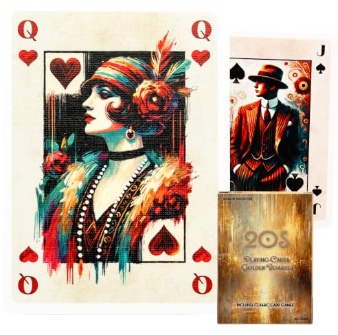 Berlin Hold’Em Spielkarten – 20er-Jahre-Stil, Rückseite Dunkel, Goldschnitt | Pokerkarten für Skat, Rommé & weitere Klassiker: deutsches 310 g/m² Black-Core-Papier, Leinenfinish und Goldschnitt