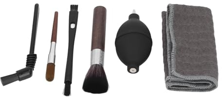Aramox Kaffeebürsten-Set, Holz-Nylon-Kaffeemühlen-Set, 6-teilig, mit 4 Bürsten, Gebläse, Handtuch für die Maschinenwartung, Zuhause, Küche