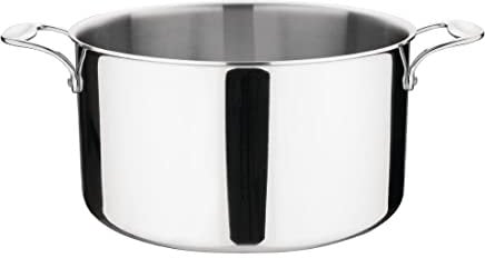 Vogue Stainless Steel & Aluminium Tri-Wall Stew Pan 28cm/9.5Ltr - Cooking Soup Pot with Stay Cool Handles Suitable for All Hobs Y256