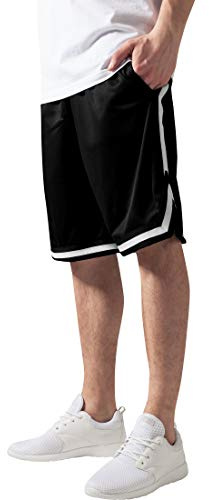 Urban Classics Stripes Mesh Shorts TB243, Größe:XL;Farbe:black/black/white