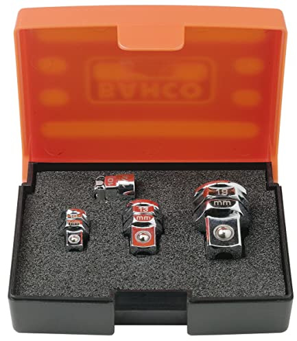 Bahco 1RMA/S4 Ratcheting Wrench Adaptors Set, Multi-Colour, Set of 4 Piece