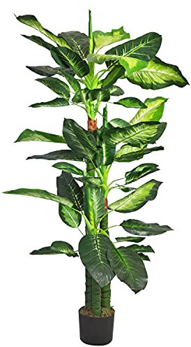 Decovego Kunstpflanze Künstliche Pflanze 130 cm Kunstblume Innendekoration Kunst Pflanze wie echt im Topf