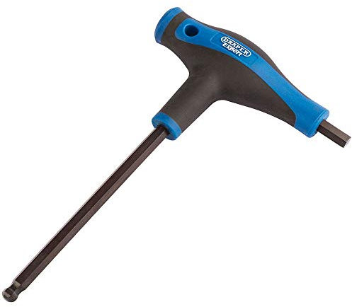 Draper Expert 8.0mm Hexagon & Ball End Allen Key Metric T Handle Hand Tools | Hex Key Wrench | Soft Grip Chrome Vanadium Steel | 33912