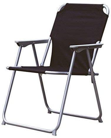 Piccolo Campingstuhl - schwarz - klassischer Gartenstuhl zum Zusammenklappen - Camping Garten Angel Stand Falt Klapp Stuhl