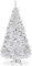 COSTWAY 180cm Künstlicher Weihnachtsbaum, Tannenbaum mit Metallständer, Christbaum PVC Nadeln, Kunstbaum Weihnachten ideal für Zuhause, Büro, Geschäfte und Hotels, Weiß