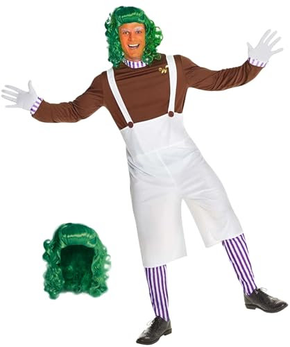 Morph Braun Fabrik Arbeiter Kostüm Herren, Zwergenkostüm, Perfekt für Fasching und Karneval, XL