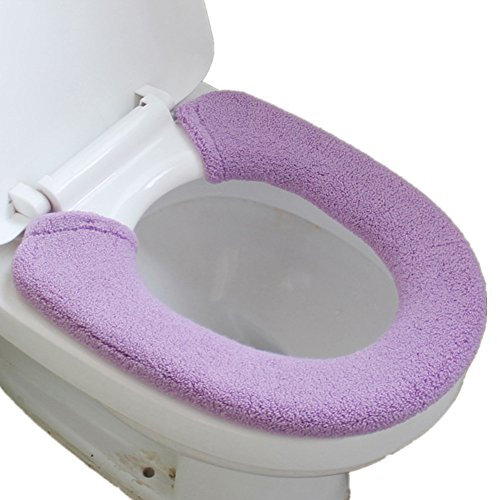 Vimeet Wärmer Waschbar WC-Sitz-Pad Badezimmer Bad WC-Sitzbezüge Toiletten Sitzbezug Closestool Seat Pad Toilet Seat Cover WC-Sitz Kissen Toilette Sitz Abdeckung für Universal Toilettensitz Helles Lila