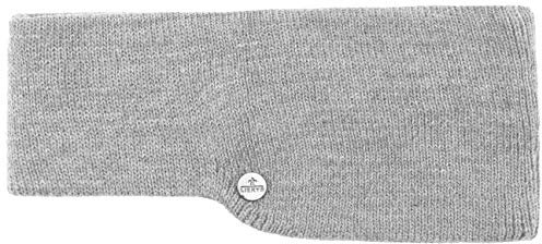 LIERYS Mono Classic Stirnband Damen/Herren (7,5 cm breit) - Made in Germany - Ohrenwärmer gefüttert mit Fleece - Strickband One Size (55-60 cm) - Headband mit Futter Herbst/Winter grau One Size