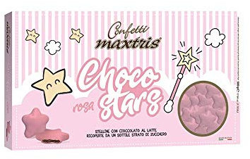 MAXTRIS - CHOCO STARS - STELLINE DI CIOCCOLATO AL LATTE - CONFEZIONE DA 500G (Rosa)