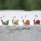 HomeZone 4pc Snail Animal Figurine Set Brightly Coloured Hand Painted Garden Ornaments Outdoor Waterproof Resin Outdoor Ornaments For The Garden And Home Snail Animal Decorations