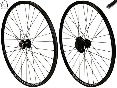 Redondo 28 Zoll Laufrad Set HR + VR Disc Felge Schwarz + 7 Fach Kassette