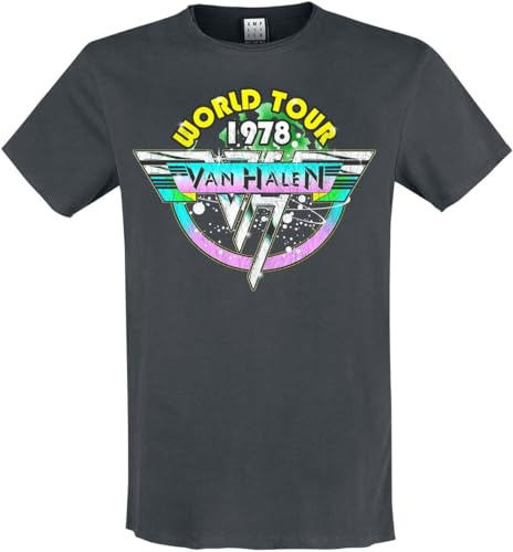 Amplified Van Halen World Tour 78' Mens T-Shirt in Charcoal (XX)