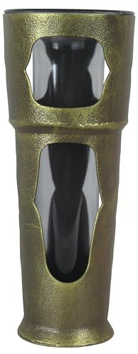 Henecka -Grabschmuck- Grabvase -Tilia- wählbar in Bronze pat. & Aluminium pat.; mit oder ohne Sockel; inklusive Friedhofsbürste (Grabvase Bronze pat.)