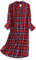 CHUNG Damen Nachthemd Kariertes Nachtkleid Langärmeliges Nachtshirt Kuscheliges Flanell Nachtwäsche aus gebürsteter Baumwolle Red Plaid L