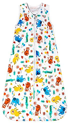 Lictin Schlafsack Baby Sommerschlafsack Baby Schlafsack Kinder 0.5 Tog Baby Schlafsack mit Doppeltem Reißverschluss, Sommerschlafsack für Baby 18-36 Monate mit Einstellbarer Länge 83-99cm (Farbe)