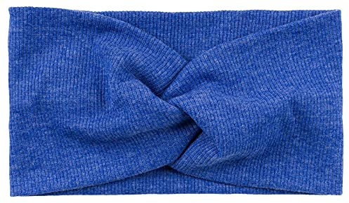 styleBREAKER Damen Haarband in Feinripp Optik mit Schleife, Twist Knoten, Stirnband, Headband 04026009, Farbe:Blau meliert
