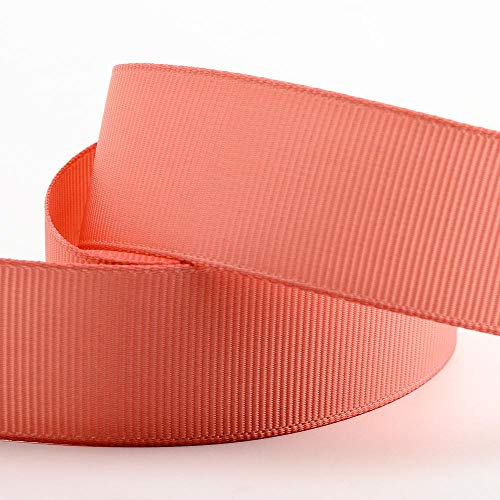 Italian Options Grosgrain Ribbon 25mm, Strong Plain Rose Gold Ribbon for Bows, Wedding, Crafting, Sewing, Hair Accessories, Gift Wrap, 25 mm x 10 Metre Roll, Rose Gold