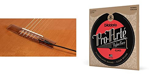 Kremona NG-1 passiver Piezo Tonabnehmer für Konzertgitarre & D'Addario Gitarrensaiten Konzertgitarre | Akustikgitarre | Akustik Gitarre Saiten | Classical Guitar Strings