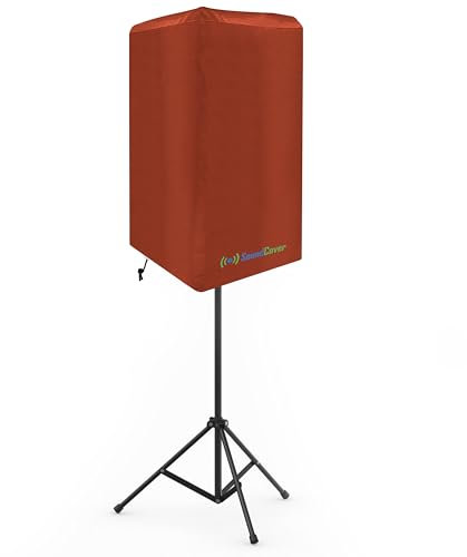 12-Inch PA/DJ Speaker Cover – Brown 420D Polyester with Silver UV50 Coating – Water-Resistant, Protective Bag for Stand-Mounted Powered Speakers – Lightweight, Open-Bottom Design (Single Cover)