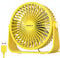 TriPole USB Desk Fan, 3 Speeds Strong Airflow Table Fan, 360°Rotation Mini Personal Fans, 5.5 Inches Portable Fans for Desktop Office Home Bedroom Car Outdoor Camping, Yellow