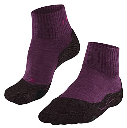 FALKE Damen Wandersocken TK2 Explore Wool Short W SO Wolle antiblasen dick 1 Paar, Rot (Burgundy 8593), 41-42