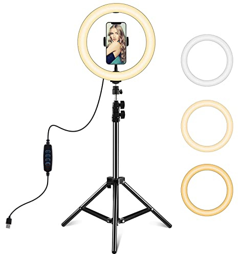 ELLENNE ANELLO LUMINOSO LED Selfie Luce Ring Light 26cm Smartphone | Anello Luminoso Led Treppiedi Selfie Luce Ring Light 10 26cm Telefono Fotografia Smartphone Treppiede
