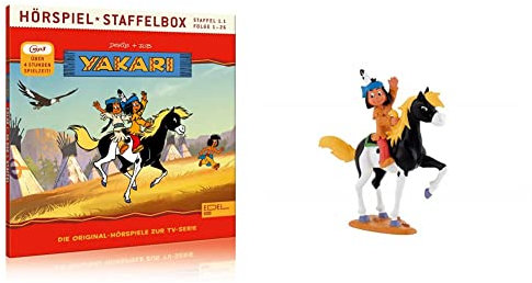 Yakari - Staffelbox 1.1 - Die Original-Hörspiele zur TV-Serie & Bullyland 43355 - Spielfigur Indianer Yakari auf seinem Pony Kleiner Donner, ca. 9 cm, detailgetreu,ab 3 Jahren