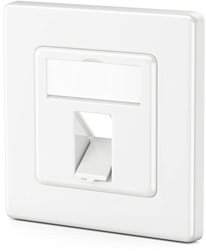 deleyCON 1x 1 Port LAN Anschlussdose Datendose Unterputzdose für Keystone Module 45° Gewinkelter Auslass für Keystone Module mit z.B. RJ45 Koaxial F-Stecker RJ-11 Cinch Klinke Toslink PS2