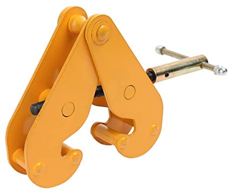 SUDEG Trägerklemme 1000 kg/1 T Balkenklemme Montageklemme Flanschklemme Trägerklaue Spindelklemme Flanschklemme Montageklemme Stahl für I-Stahlträger,Orange