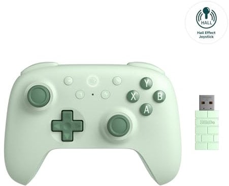 8Bitdo Ultimate 2C Mando Inalámbrico para PC con Windows y Android, Frecuencia de Sondeo de 1000 Hz, Joysticks de Efecto Hall y Gatillos Hall, Parachoques L4/R4 Reasignables, Función Turbo (Verde)
