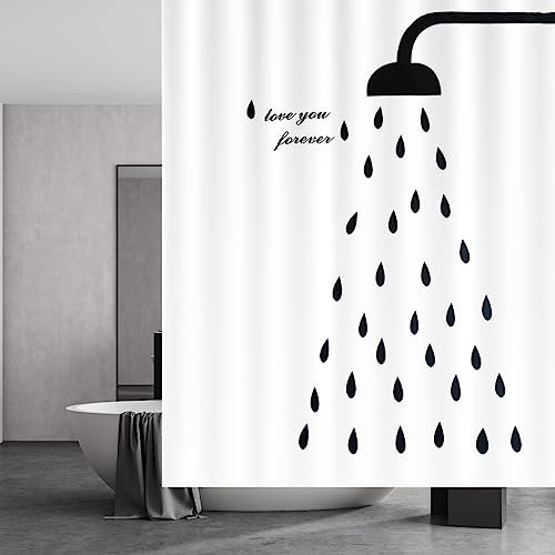 jsysj Rideau Douche, Rideau de Douche 180x200 cm, Rideaux de Douche Séchage Rapide, Rideau de Douche Anti Moisissure Tissu Imperméable Lavable Accessoire de Salle de Bain avec 11 Crochets
