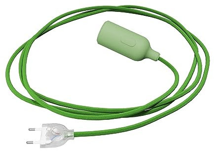 creative cables - Snake Leuchte aus Silikon mit Schalter und Stecker - Ohne Glühbirne, Zartes Grün