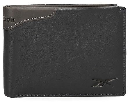 Reebok Club Portefeuille Horizontal avec Portefeuille Bleu 11x8x1 cm Cuir, Bleu, Talla única, Portefeuille Horizontal avec Porte-Monnaie