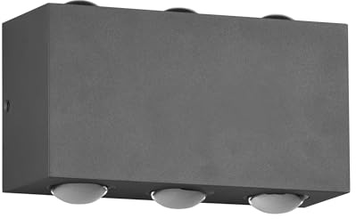 Trio Leuchten LED Außen Wandleuchte Clyde 240760142, Aluminium Druckguss Anthrazit, inkl. 2x 3 Watt LED