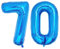 Ponmoo 40 Zoll Foil Luftballons Zahlen 70 Blau (101cm), Aufblasbares Helium oder Luft, Riesige Folienballons Nummer 0-100, Große Ballons für Hochzeitstag und Geburtstagsparty Ballon Dekoration
