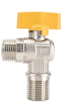 Gas Eckventil, Erdgas Absperrventil für Kohlegas, Erdgas, Gaskocher Liefert Erdgasschalter, DN15(1/2) & Gelber Griff