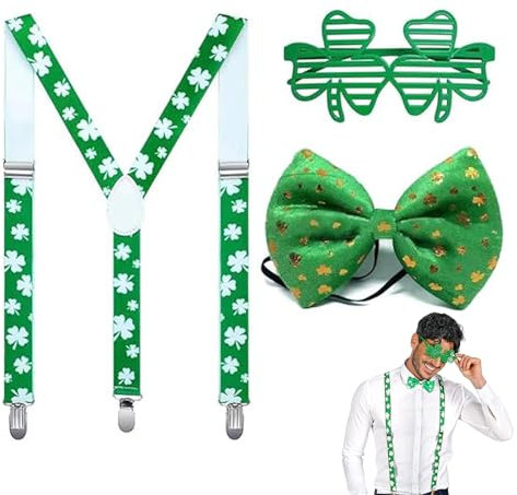 xlwen 3 Stücke Patricks Day Accessoires, St. Patricks Day Deko Kostüm Accessoire, St. Patrick´s Day Costume Accessories Das perfekte Accessoire für St. Patrick's Day und Karnevalsfeiern.