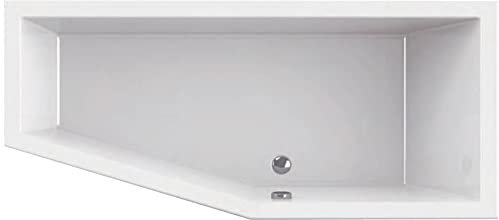 Ben Bobo Badewanne abgeschrägt 170x75 cm - Rechts - Weiß - Eingebaute Badewanne - Acryl - Spa, für 2 Personen - Einbau Badewannen