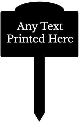 1stclassgifts [Custom] Personalised Any Text Traditional Garden Stake Spike Marker Tree Marker Garden Sign Selection Of Colours Available (UV PRINTED) (Black)
